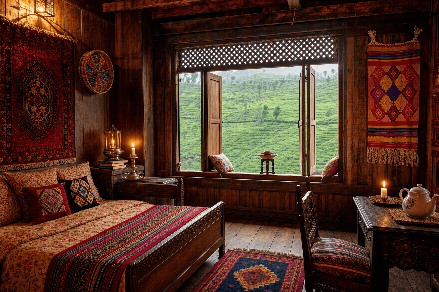 Cozy Indian hill station homestay with traditional wooden architecture